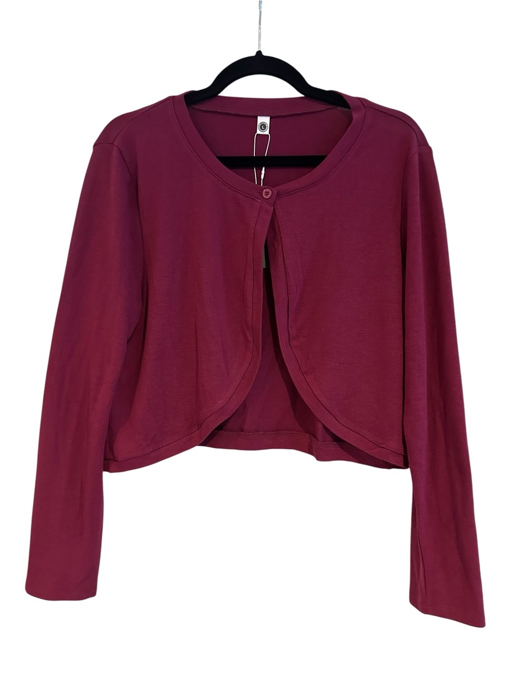 NWT Magenta Cropped Lightweight Cardigan with Button closure